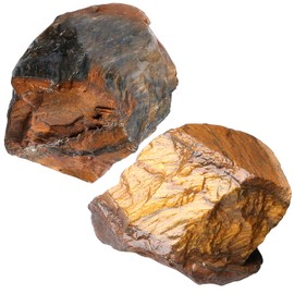 NUKAYAI 2Pcs Tiger Eye Raw Crystals 1.8-2.2" Large Stones Rough Rocks Healing Crystal for Wicca Reiki Wrapping DIY Cabbing Wire Decoration Polishing Natural Rock Gifts