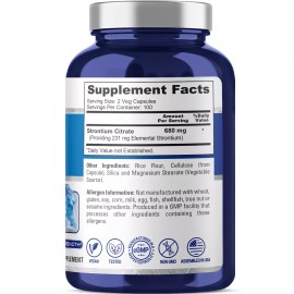 NusaPure Strontium 680 mg 200 Vegetarian Caps (Non-GMO)