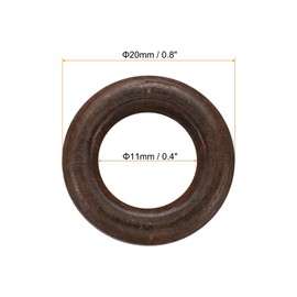 PATIKIL 20mm Natural Wooden Rings, 30 Pack Wood Ring Round Linking Rings Wood Loop Circle for Craft Pendant DIY Jewelry Making Macrame, Dark Brown