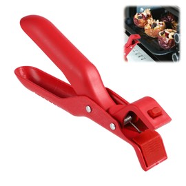 Anti-Scald Bowl Holder Clips, Insulation Hot Plate Gripper Silicone Anti Heat Clip Multi-Function Bowl Dish Gripper Tongs Clamp for Pots Bowls Plates Cooking Kitchen Oven Microwave Steamer (Red)