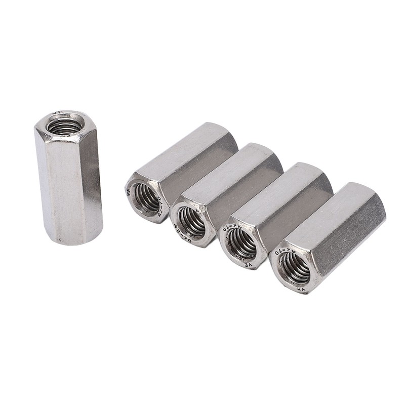 5Pcs Coupling Nut Hex Stainless Steel Anti Corrosion M12 Connector
