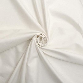 Quality-Fabrics Plain 100% Cotton Woven Fabric 150cm wide per metre (WHITE)