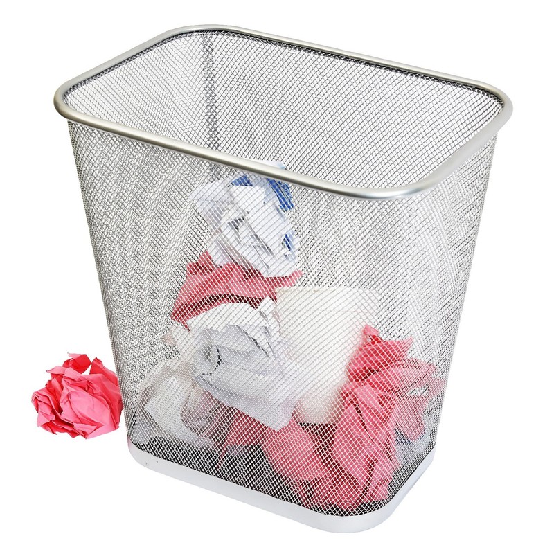 YBM Home Wire Steel Mesh Trash Can - 3.5-Gallon Waste