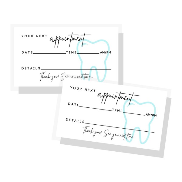 Dental Appointment Reminder Cards | 50 pack | Teeth Whitening,