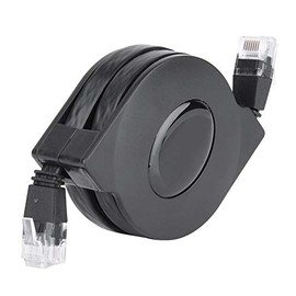Cable retr¨¢ctil ajustable Cat-6 10 Gigabit Ethernet ultra plano retr¨¢ctil cable Cat6 Ethernet conectores RJ45 para viajes, 1 m, 2 m, opcional (2 m)