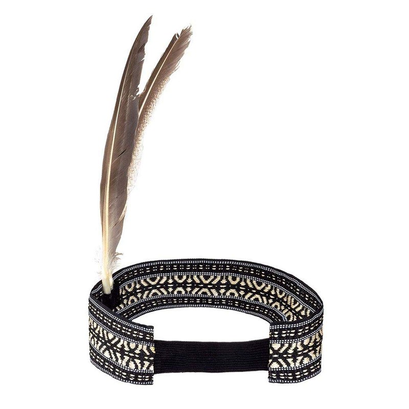 Boland Boland 44092 - Stirnband Indianerin Weise Frau, beige-schwarz, dehnbar,