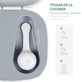 Termichy Portátil Dosificador para Leche en Polvo 400g, 14OZ Dispensador Leche en Polvo Bebe, Recipientes para Comida para viajes (400g-gris claro)