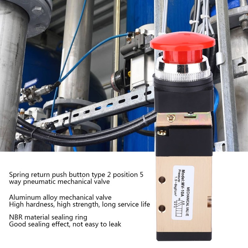 MV-10A Pneumatic Mechanical Valve 2 Position 5 Way Spring Return