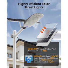 10000W Solar Street Lights Outdoor Waterproof, 300,000LM Super Bright LED Security Flood Light, Motion Sensor & Remote Control, Dusk-to-Dawn Parking Lot Lights for Garden,Yard, Farm, Commercial Plaza