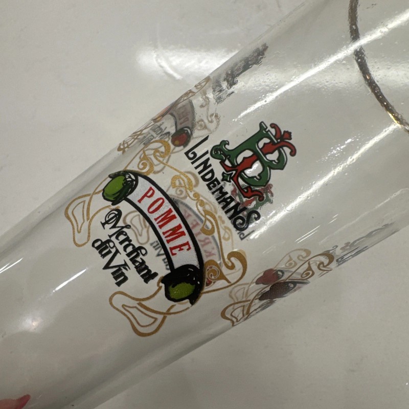 Lindemans Lambic Fluted Gold Rim Fruit Glass w Framboise Peche