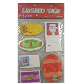 24 Layered Christmas Gift Tags Santa Claus, Etc