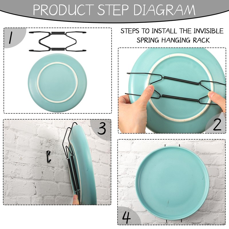 Hotop 12 Pcs Plate Hangers for The Wall 6, 8,