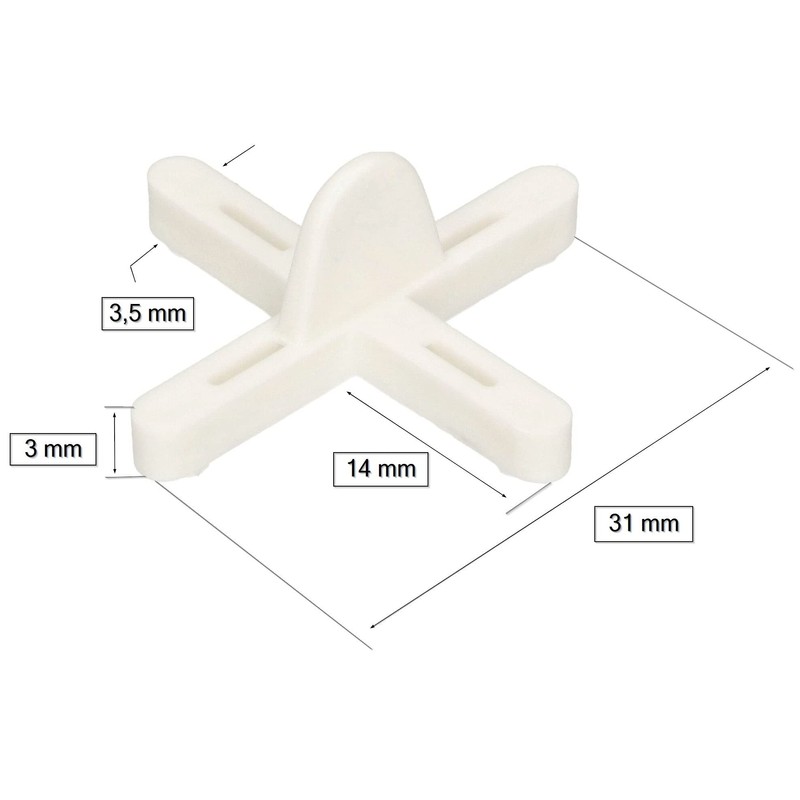 KOTARBAU® Tile Spacers 3.5 mm for Laying Tiles Set of