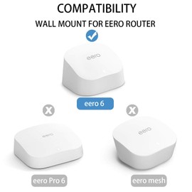 HOLACA Screwless Wall Mount for eero 6 Dual-Band mesh Wi-Fi 6 Router Holder, No Tools Required, Easy to Install, No Drilling, Strong VHB Adhesive Mount (1 Pack)