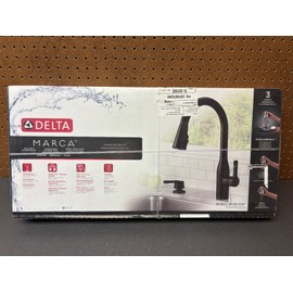 Delta Marca Pull-Down Sprayer Kitchen Faucet with Shield Spray, Matte Black