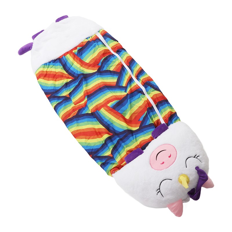 Kids Sleeping Bag Cartoon Animals Soft Plush Wearable Foldable Prevents