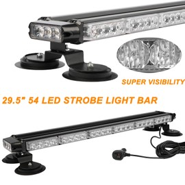 ASPL 29.5" 54 LED Strobe Light Bar Double Side Flashing High Intensity Emergency Warning Flash Strobe Light with Magnetic Base for Safety Construction Vehicles Tow Trucks Pickup (Amber)