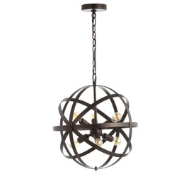 Safavieh PND4053A Brycen Adjustable Dark Grey 6-Light (LED Bulbs Included) Pendant