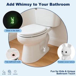 NEEXAN Bunny Toilet Bolt Covers Decorative Glow in the Dark –2Pack PLA Toilet Screw Cover Caps to Hide Rusty Bolts, Universal Fit for Bathroom Bowl Floor Bolts