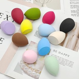 BWI Estuche de 4 Esponjas de Maquillaje para Beauty Blenders para makeup; Esponja Facial Suave y sin Látex para Líquido, Cremas y Polvos (Multicolor)