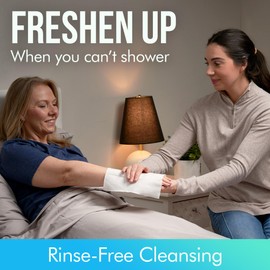 Extra Large Bath Wipes for Adults No Rinse - 120 Disposable Body Cleansing Cloths for Men, Women & Elderly - Great for Gym, Camping, Post Surgery