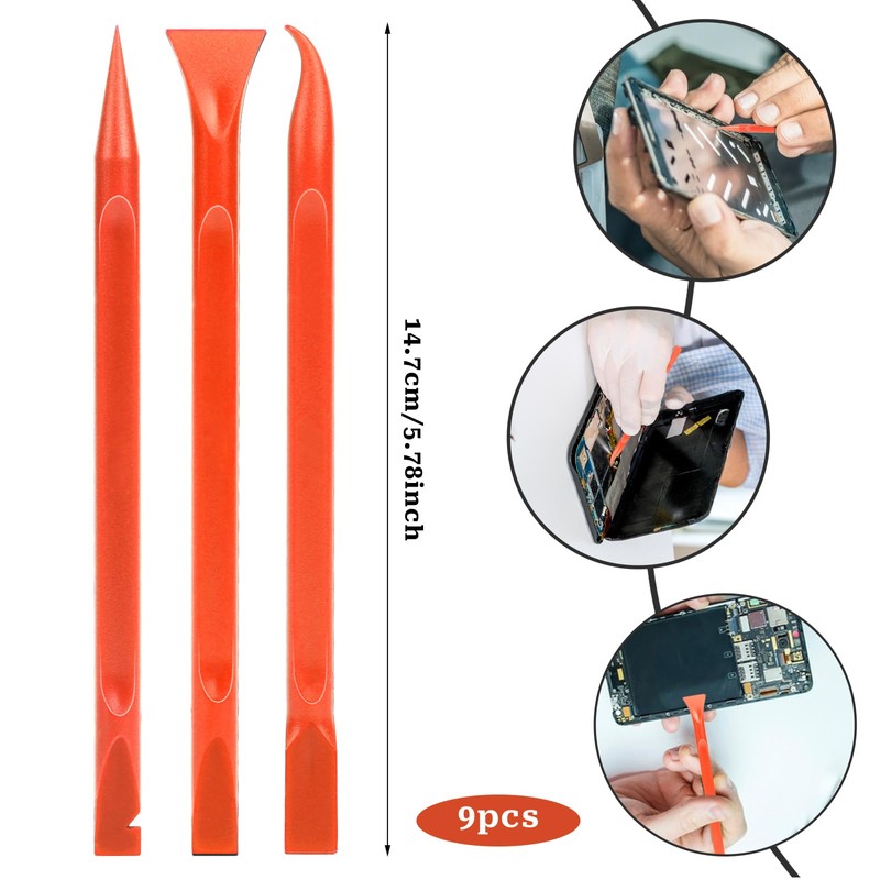 9 Pieces Plastic Scraper, No-Scratch Paint Scraper Tool Portable Car