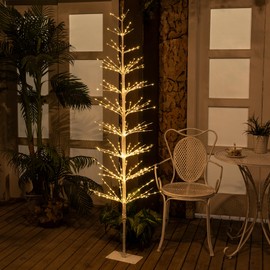 LIGHTSHARE 6FT 325L Lighted Starlit Tree, Warm White, for Home, Festival, Party, and Christmas Decoration, Indoor and Outdoor Use, White (White)