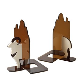 I Collection Book Stand, Non-Slip, Made in Japan, Transparent, Bookshelf, Bookstand, Stylish, Cute, Goat, Brown, Tucked Book, Adult, Deskop Nature, Gift, Present, Celebration, Cool, Unusual, Width 5.4