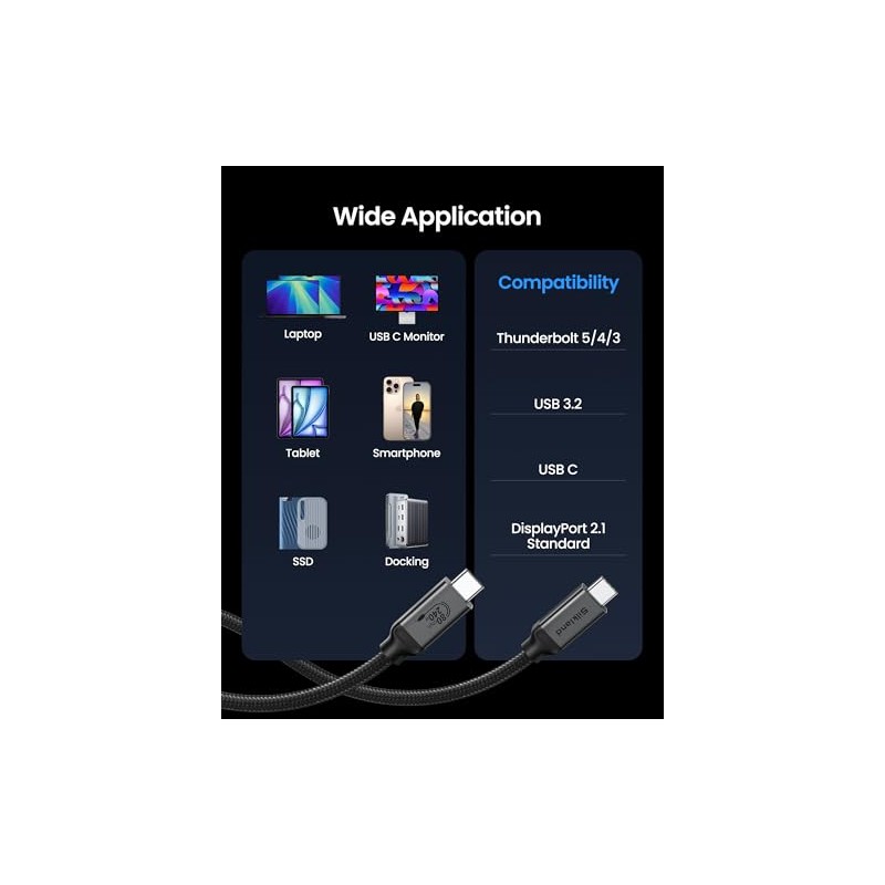 Cable Certificado Silkland USB 4 para Thunderbolt 5 de 5