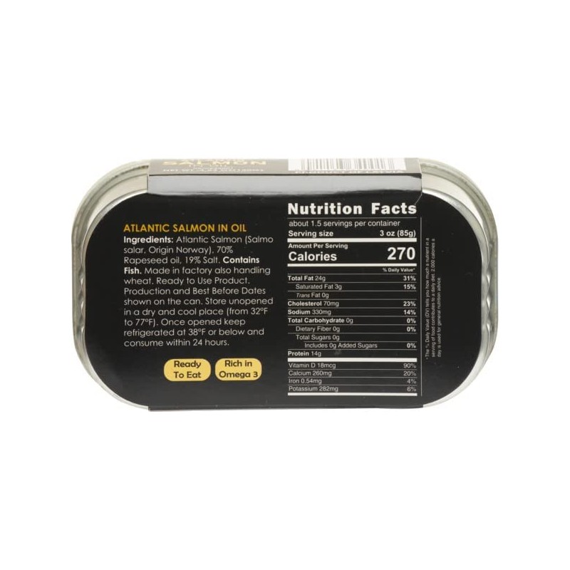 Baltic Gold Atlantic Salmon Fillets In Oil - 4.23 oz