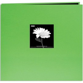 Pioneer 12-Inch by 12-Inch Book Cloth Cover Postbound Album with Window, Citrus Green