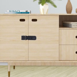 Door Lock with Door Padlock and Screws Heavy Duty and Staple with Padlock Stainless Steel Door Lock for Bedroom Garden Windows Shed Garage Cabinet Black