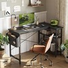 TIQLAB L Shaped Computer Desk with Power Outlets, 47 Inch