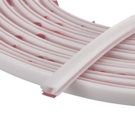 uxcell Weather Stripping Door Seal Strip, 3 Meters x 10mm x 6mm Self Adhesive Rubber Seal Strip for 4-5mm Gap, for Window and Door Soundproofing and Door Frame Gap Blocker (White)