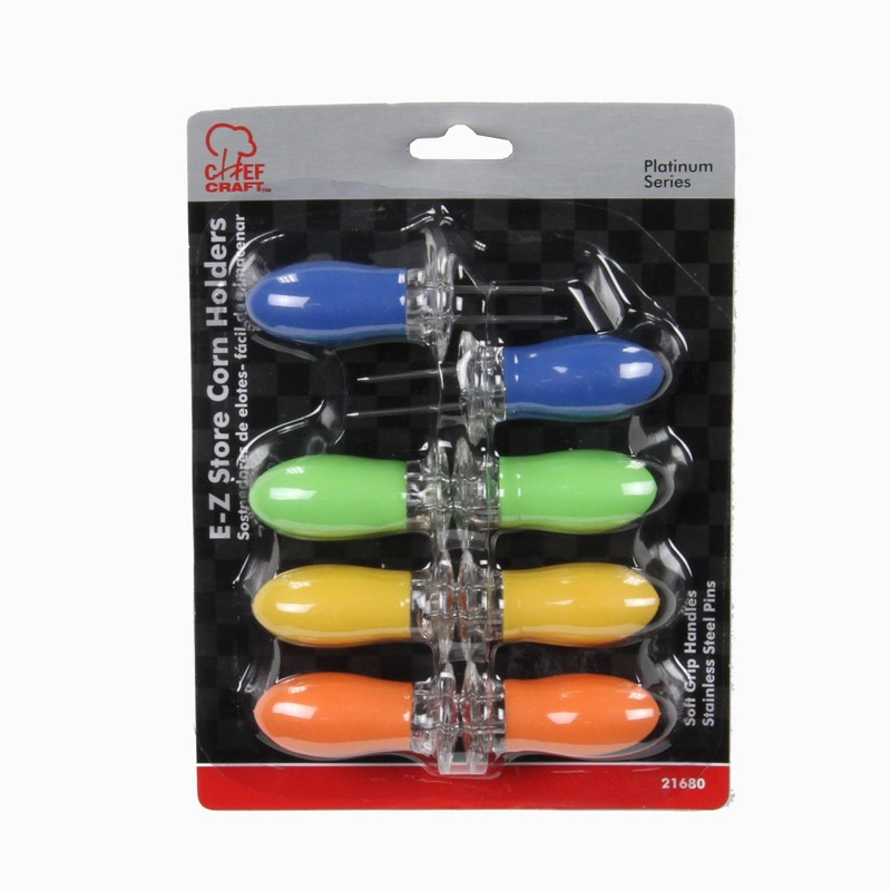 Chef Craft Classic EZ Store Jumbo Corn Holders, 8 piece