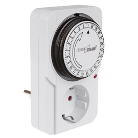 Green Blue GB360 F Mechanical Timer Switch, Socket, Analogue Timer, 48 Programmes, 24 Hour Timer, Max. Load 16A, IP20 - for Indoor Use