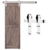 SMARTSTANDARD 5 Feet Brushed Nickel Barn Door Hardware Kit-Heavy Duty
