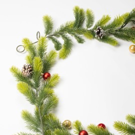 LALALANHOME 5ft Christmas Cedar Garland Artificial Green Cedar Garland Faux Cedar Pine Needles Garland for Home Fireplace Indoor Outdoor Holiday Party Decoration (Not Include Decorations)