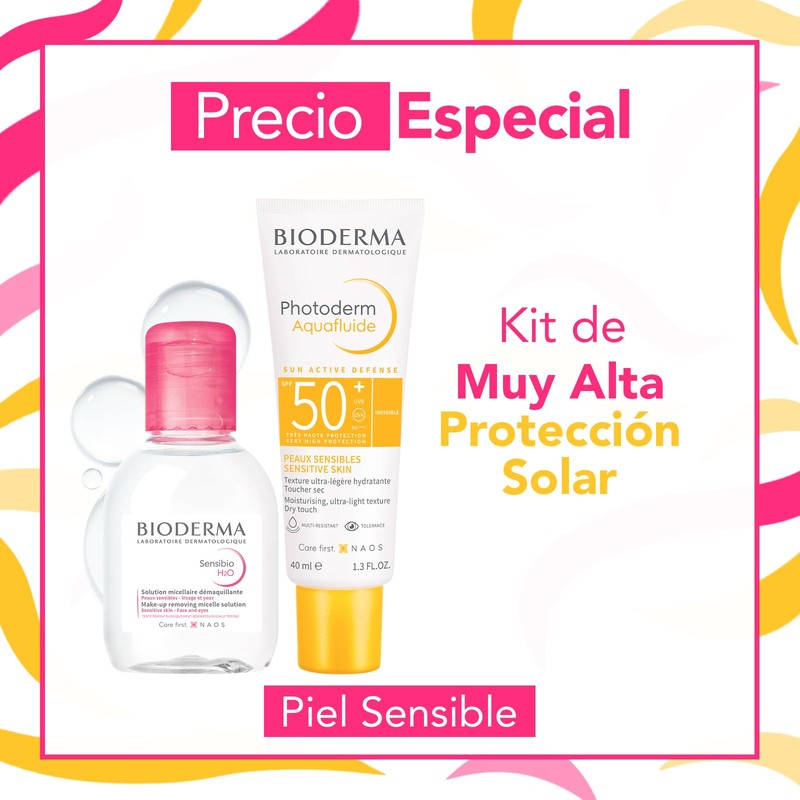 Kit Bioderma Aquafluido Neutro 40ml + Sensibio H2O 100ml
