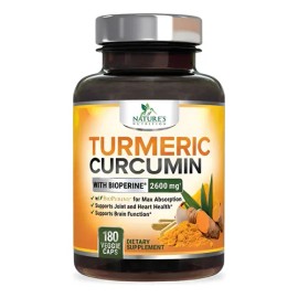 Turmeric Curcumin 180caps Con Bioperina 2600mg. Hecho En E.u