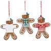 Gisela Graham Winter Gingerbread Man Decorations - set of three