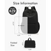 Foldable Backpack for Women, Lightweight Travel Backpack Purse Black