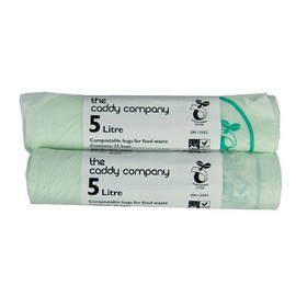 The Caddy Company Compostable Bin Liners Green 5 Litre, 50 Bags