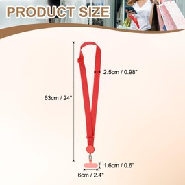 PATIKIL Adjustable Phone Lanyard, 1 Pack Polyester Crossbody Phone Strap Universal Cellphone Lanyard with Patch Neck Strip for Most Smartphones, Red