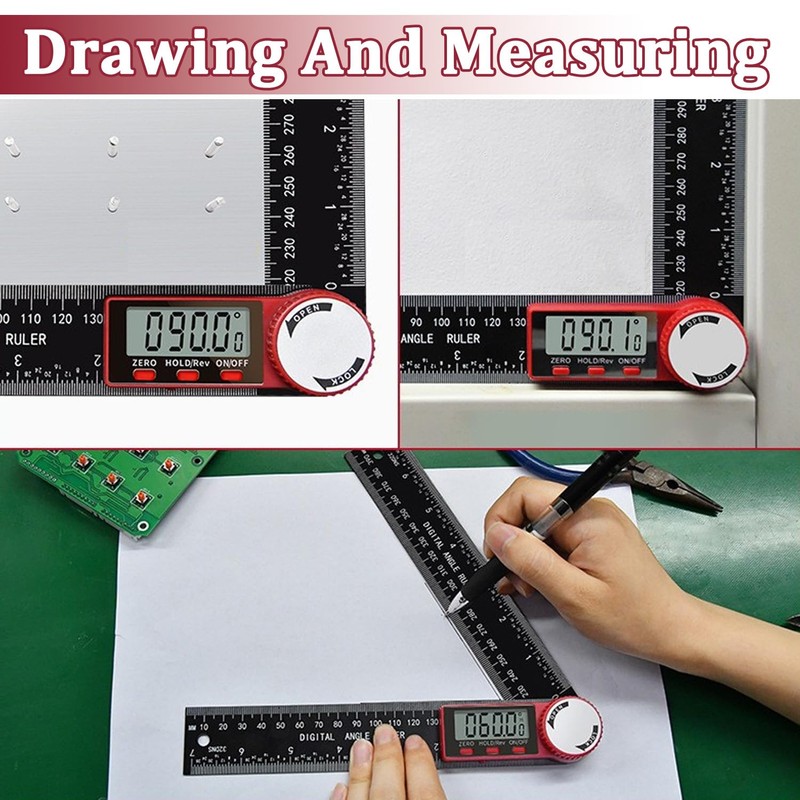 Digital Angle Finder Ruler Protractor, Stainless Steel Digital Angle Finder