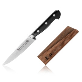 Cangshan TV2 Series 1022865 Swedish 14C28N Steel Forged 5-Inch Utility Knife and Wood Sheath Set