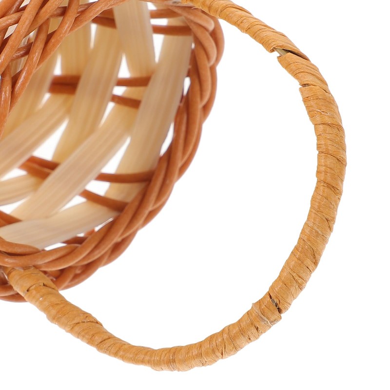 TOVINANNA 6pcs Miniature Woven Baskets with Handles Tiny Flower Baskets