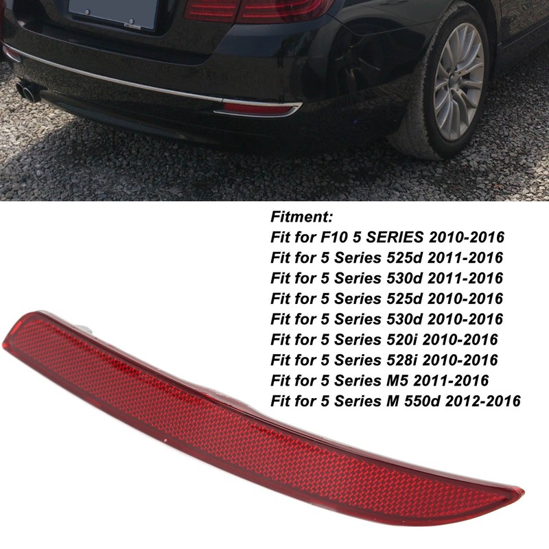 Rear Bumper Reflector Red High Visibility Professional ABS Plastic for