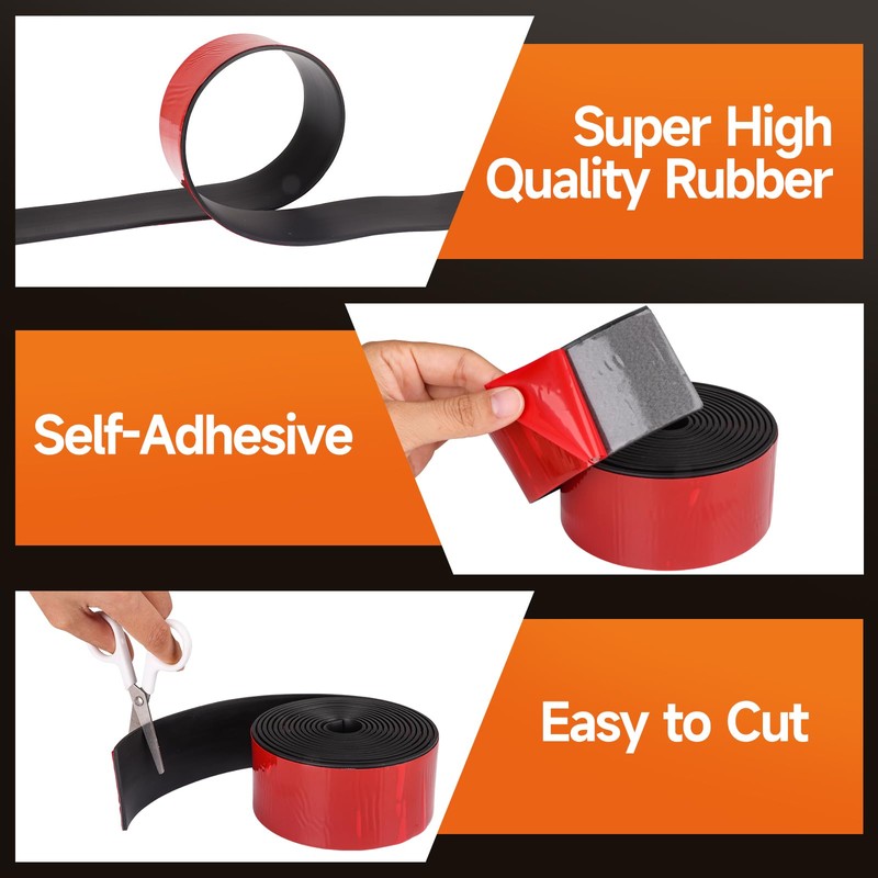 TORRAMI Neoprene Rubber Strips Adhesive Solid Rubber Sheets, Rolls &