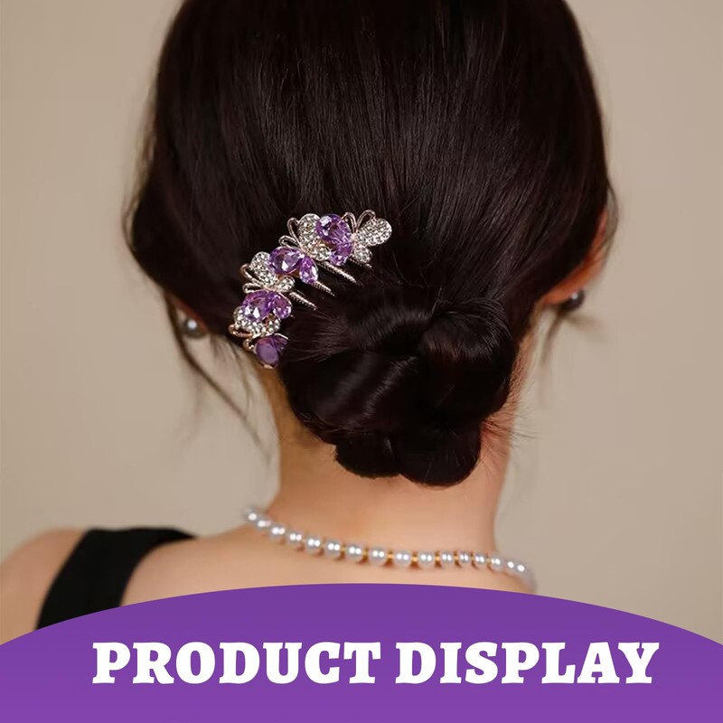 JEYORZY 1pcs Haarkämme mit Strass, Haarkämme, haarkamm zum stecken, Schmetterling